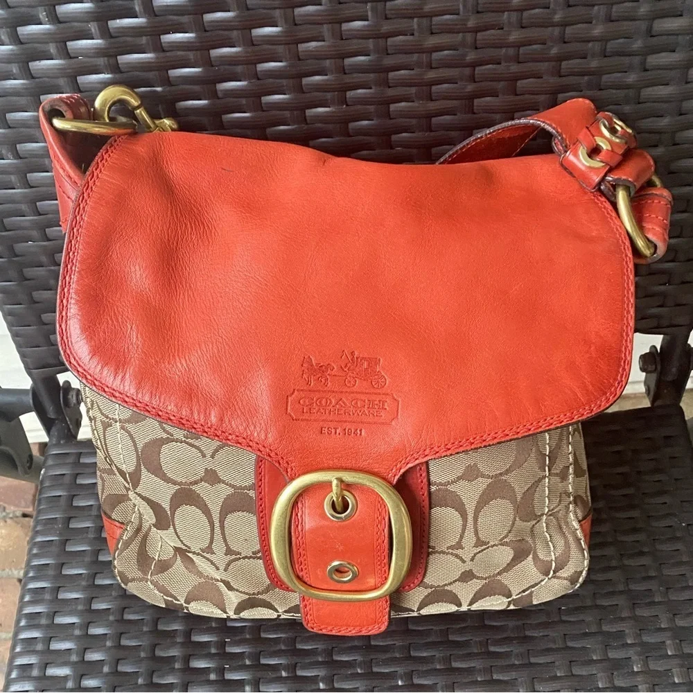 Coach Bleeker Signature Canvas and Leather Shoulder Bag